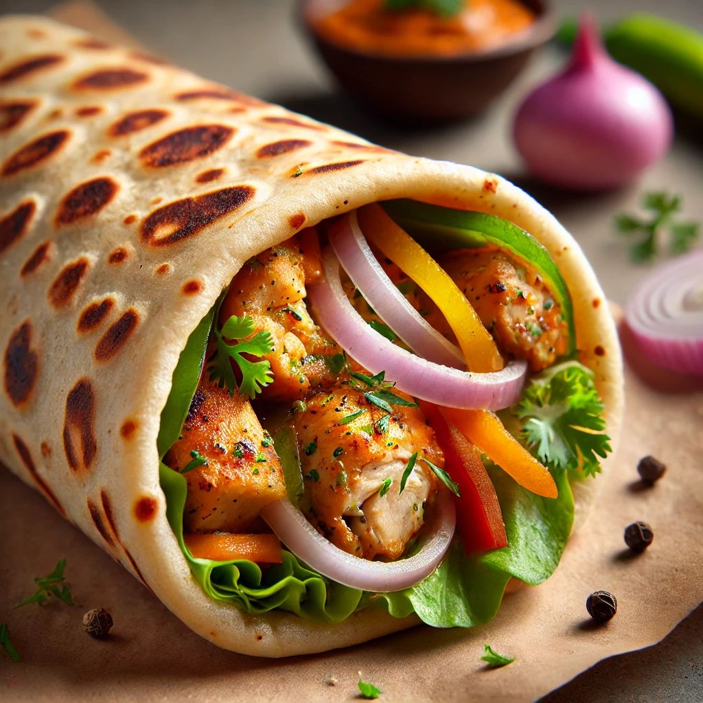 Homemade Paratha Roll